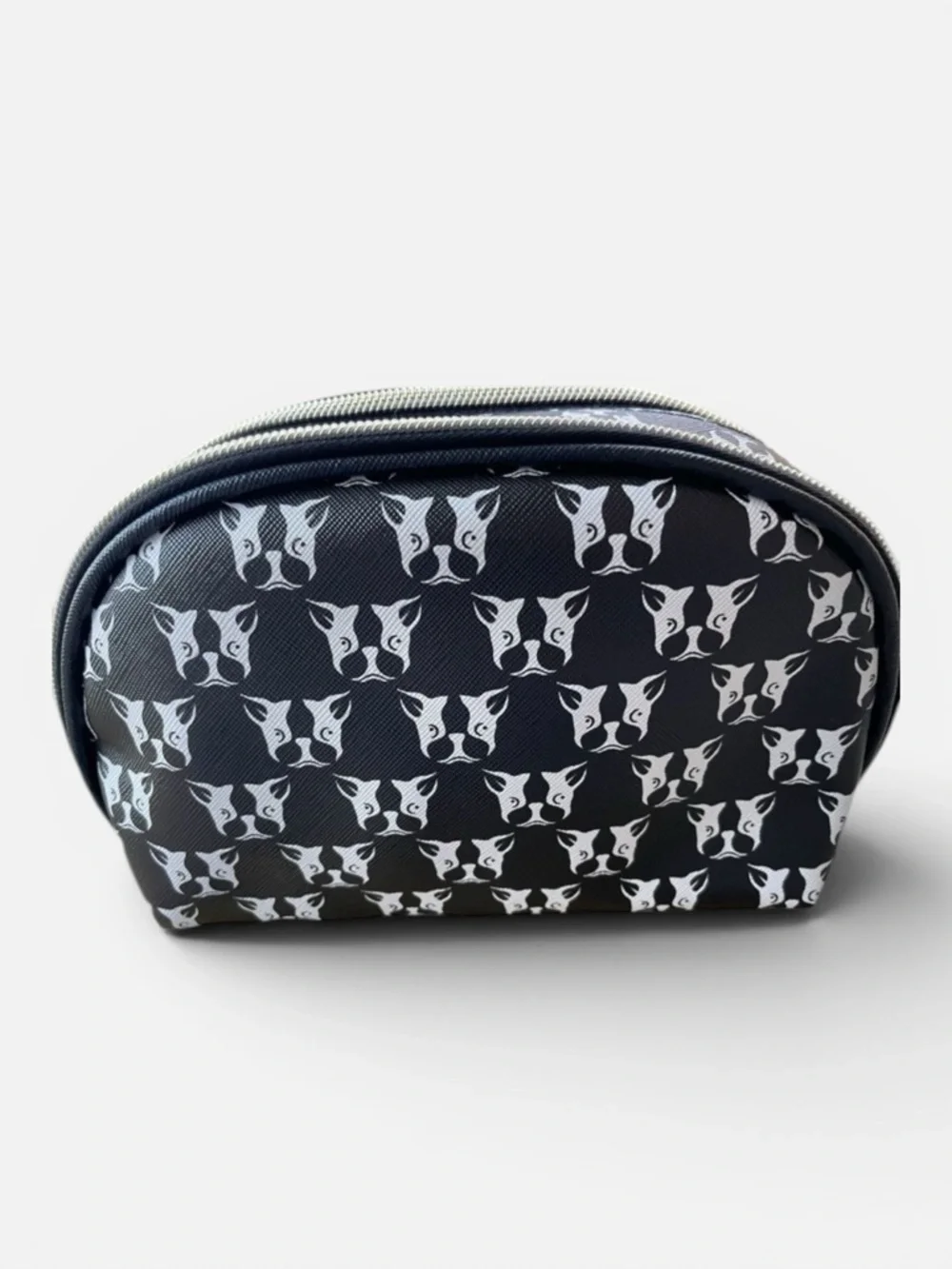 Dabney Lee French Bulldog Makeup Bag Double Zip 8”x6” NWT